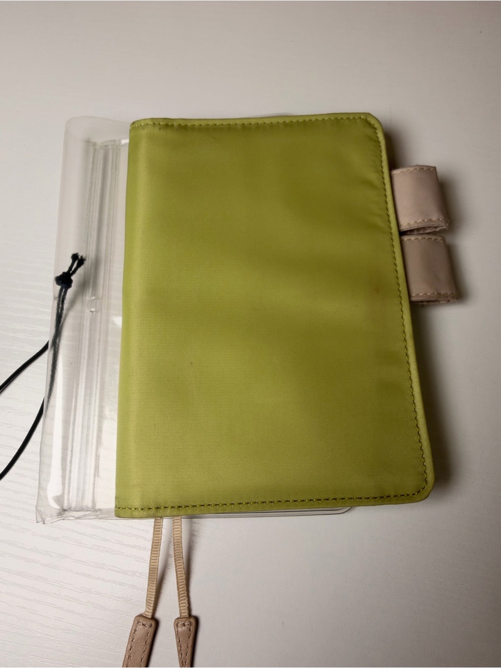 Hobonichi A6 cover with clear cover on cover.